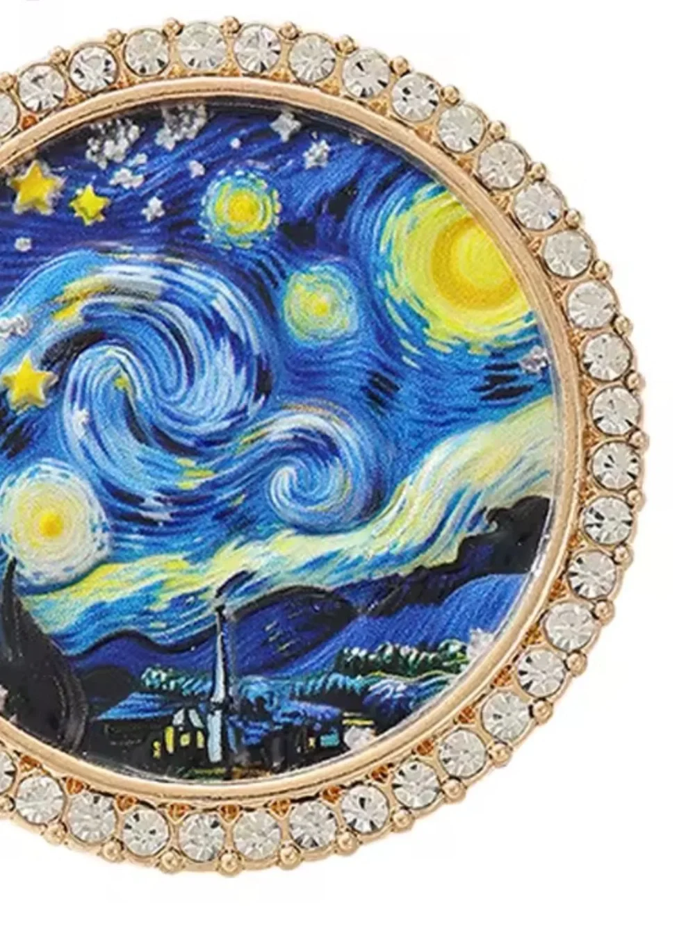 Starry Night Crystal Brooch – Vintage Art